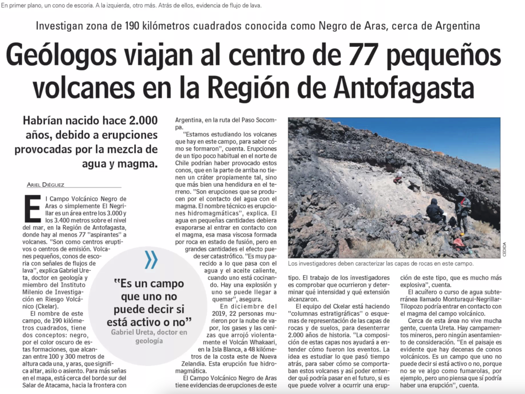 LUN » Geólogos viajan al centro de 77 pequeños volcanes en la región de Antofagasta»