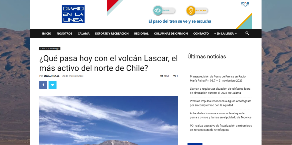 En La Línea: ¿Qué pasa hoy con el volcán Lascar, el más activo del norte de Chile?