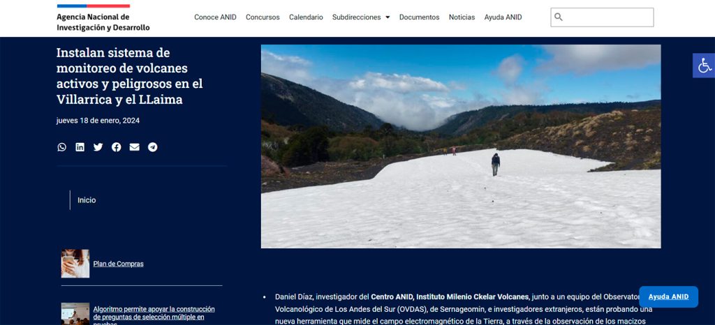 ANID: «Instalan sistema de monitoreo de volcanes activos y peligrosos en el Villarrica y el Llaima»