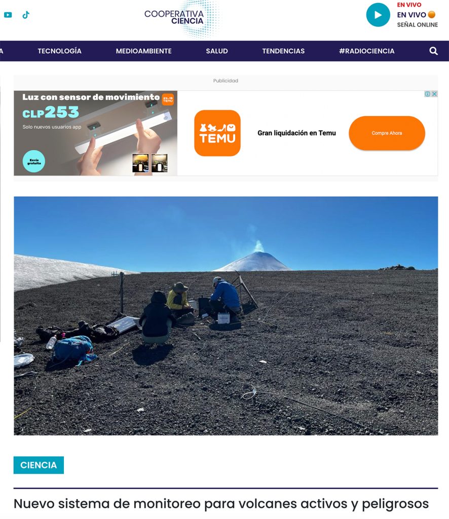 Cooperativa ciencia: «Nuevo sistema de monitoreo para volcanes activos y peligrosos»