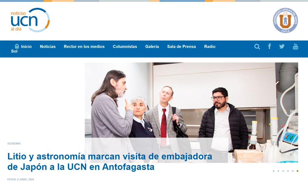 Noticias UCN: “Litio y astronomía marcan visita de embajadora de Japón a la UCN en Antofagasta”