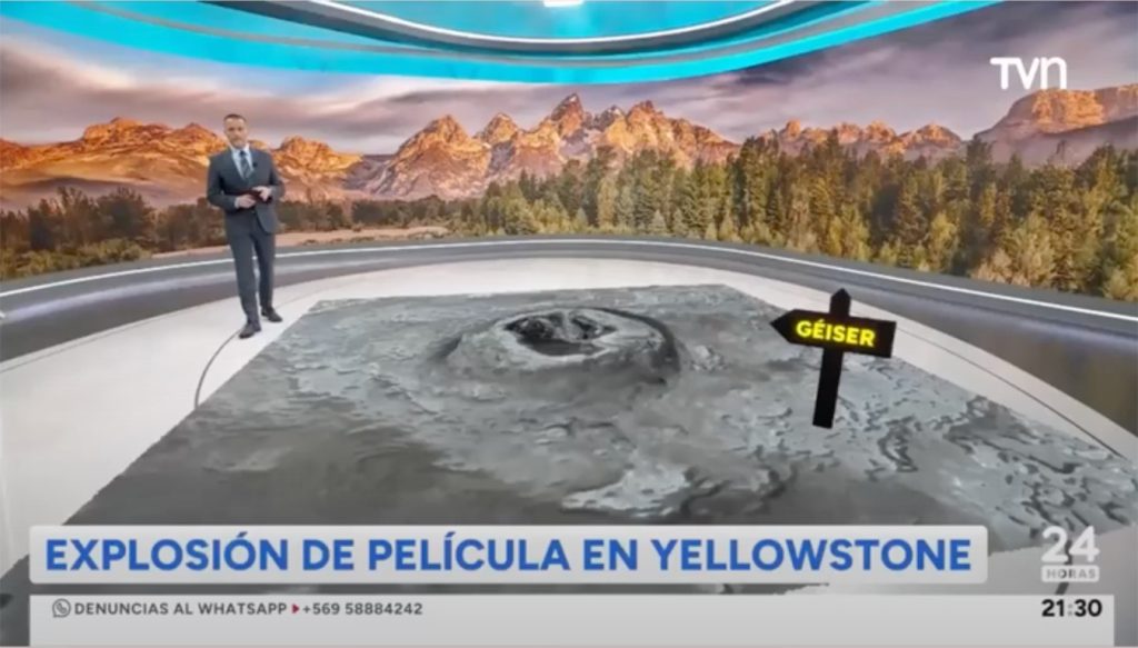 TVN – 24 horas: “Gran explosión sorprende a turistas en Parque Yellowstone”