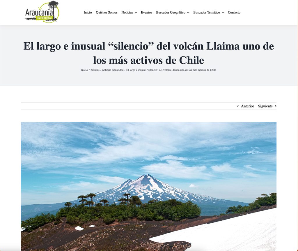 Araucanía sin fronteras: “El largo e inusual ‘silencio’ del volcán Llaima uno de los más activos de Chile”