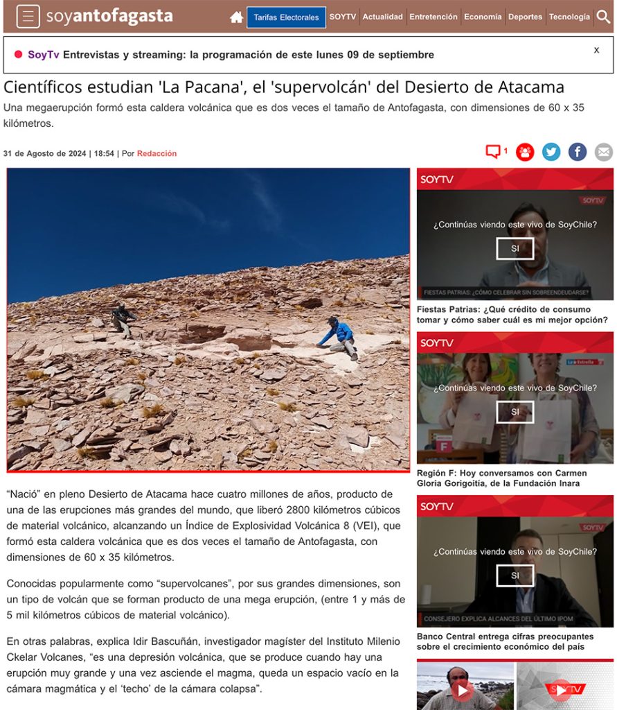 Soy Antofagasta: “Científicos estudian ‘La Pacana’, el ‘supervolcán’ del Desierto de Atacama