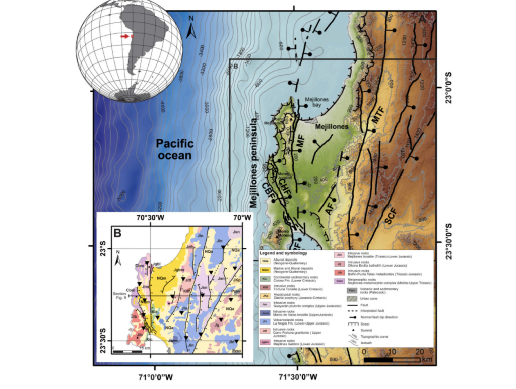 Lithological control of the active Mejillones fault from Triassic to Quaternary, northern Chile