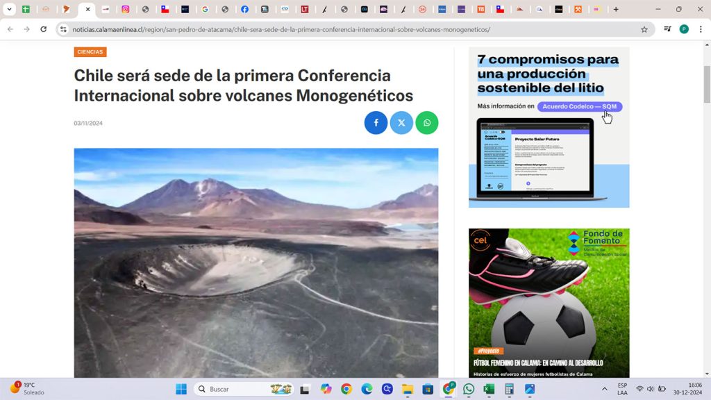 Calama en línea: “Antofagasta será sede de la primera Conferencia Internacional sobre volcanes monogenéticoss”