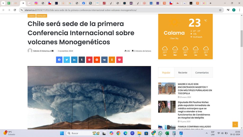 El América: “Chile será sede de la primera Conferencia Internacional sobre volcanes monogenéticos”