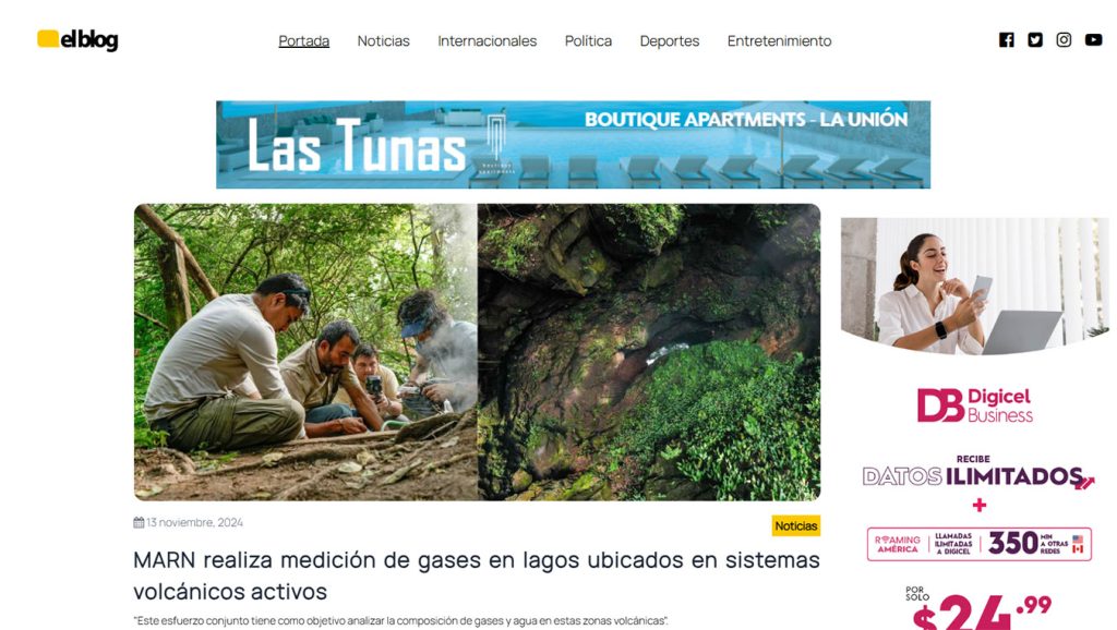 El blog: “MARN realiza medición de gases en lagos ubicados en sistemas volcánicos activos”