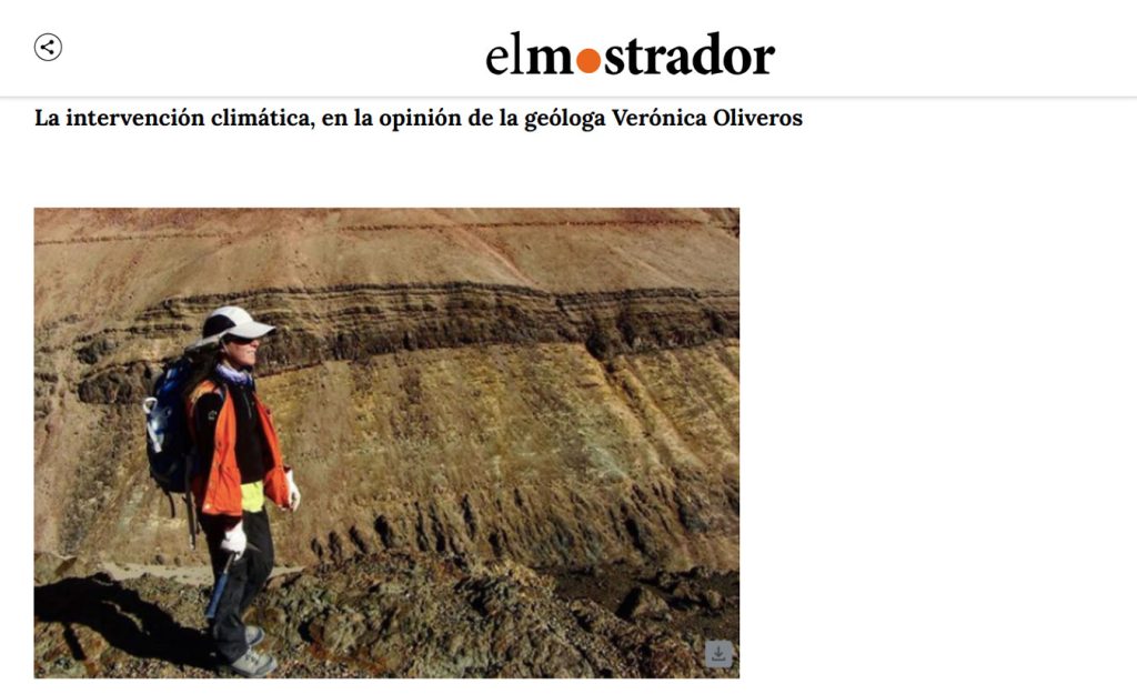 El Mostrador: “La intervención climática, en la opinión de la geóloga Verónica Oliveros”