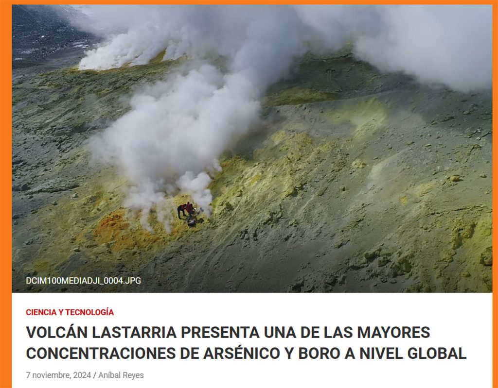 Enfoque noticias: “Volcán Lastarria presenta alta concentración de arsénico y boro en el norte de Chile”