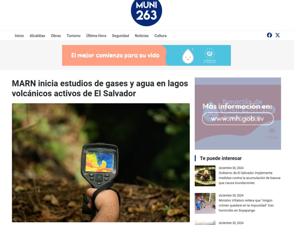 Muni 263: “MARN inicia estudios de gases y aguas en lagos volcánicos activos en El Salvador”