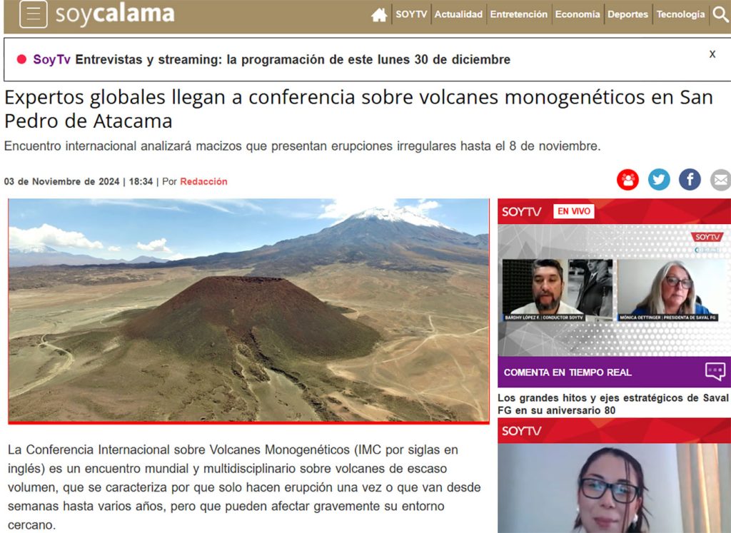 Soy Calama: “Expertos globales llegan a conferencia sobre volcanes monogenéticos en San Pedro de Atacama”