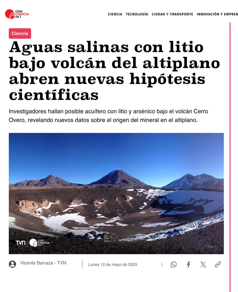 24 Horas ConCiencia: «Aguas salinas con litio bajo volcán del altiplano abren nuevas hipótesis científicas»